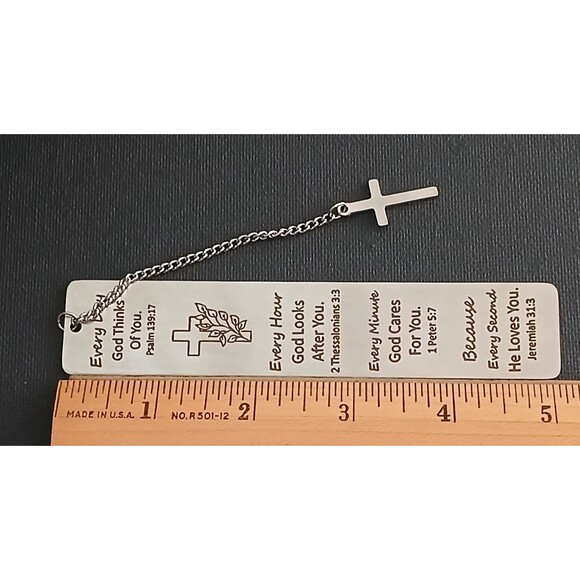 Christian Metal Bookmark Bible Verses Faith Prayer Inspirational Religious Gift - Picture 3 of 5